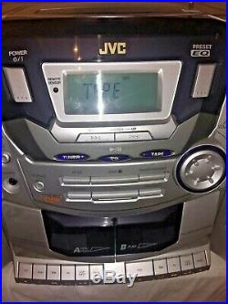 JVC PC-X250 Portable Boombox Single-Disc CD Dual-Cassette Player Ghetto Blaster