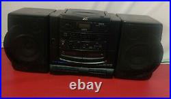 JVC PC-X75 CD Dual Cassette Tuner Portable Player Recorder Boombox Tested