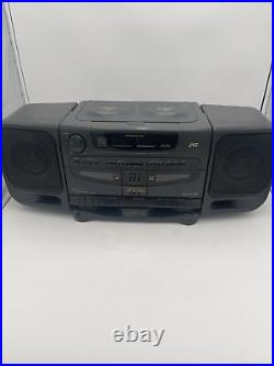 JVC PC-XT5 Twin CD Dual Cassette Player AM/FM Portable Stereo Boombox READ