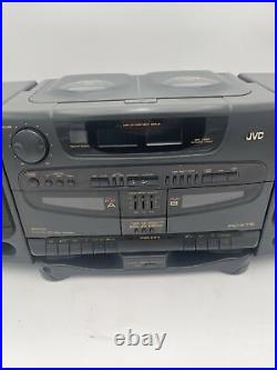 JVC PC-XT5 Twin CD Dual Cassette Player AM/FM Portable Stereo Boombox READ