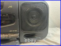 JVC PC-XT5 Twin CD Dual Cassette Player Portable Stereo Boombox In Black