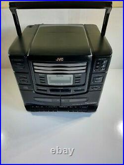 JVC PCXC20 Portable 3 Disc CD Changer Dual Cassette Player/Recorder AM/FM Stereo