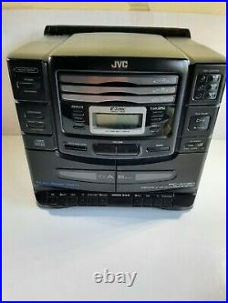 JVC PCXC20 Portable 3 Disc CD Changer Dual Cassette Player/Recorder AM/FM Stereo