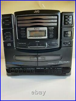 JVC PCXC20 Portable 3 Disc CD Changer Dual Cassette Player/Recorder AM/FM Stereo