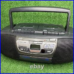 JVC RC-QW350 Portable System Boombox Dual Cassette + CD Player Works! Video