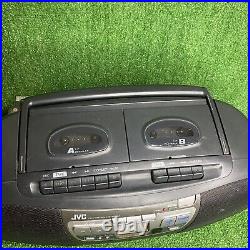 JVC RC-QW350 Portable System Boombox Dual Cassette + CD Player Works! Video