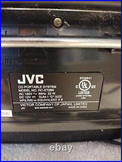 JVC RC-ST2BK Maroon/Black Boom Box Cassette CD Portable System Player Recorder