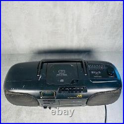 JVC RC-X320 Portable Super Bass AM/FM Boombox with CD Cassette Player Black