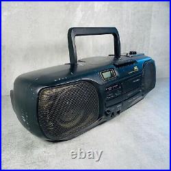 JVC RC-X320 Portable Super Bass AM/FM Boombox with CD Cassette Player Black