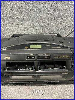 JVC RC-X610 Hyper Bass CD AM/FM Radio Cassette Player Boombox in Black