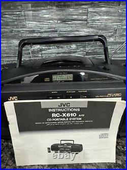 JVC RC-X610 Hyper Bass CD AM/FM Radio Cassette Player Portable System