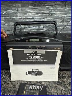 JVC RC-X610 Hyper Bass CD AM/FM Radio Cassette Player Portable System