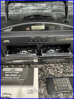 JVC RC-X610 Hyper Bass CD AM/FM Radio Cassette Player Portable System