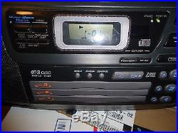 JVC RC-XC1 AM/FM 3 Disc CD Changer Cassette Player Boombox Portable Stereo