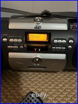 JVC RV-B55 KABOOM! Active Hyper Bass Stereo Boombox w AM/FM CD Cassette