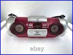 JVC RV-B550 CD/Cassette Boombox Portable Stereo System RED AuxNICETESTED