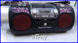 JVC RV-DP200 Portable Boombox Ghetoblaster Woofer CD Player Mixer Drum Bluetooth