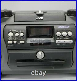 JVC RV-NB1 Kaboom Boombox Portable CD Cassette AM/FM Player Guitar Jack Remote
