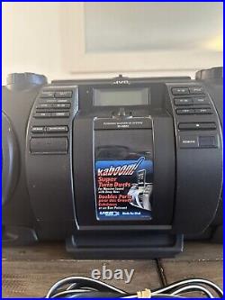 JVC RV-NB52B KABOOM! Powered Woofer Stereo Boombox w AM/FM CD USB iPod Dock