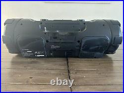 JVC RV-NB52B KABOOM! Powered Woofer Stereo Boombox w AM/FM CD USB iPod Dock