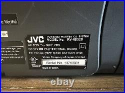 JVC RV-NB52B KABOOM! Powered Woofer Stereo Boombox w AM/FM CD USB iPod Dock