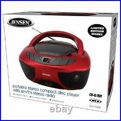 Jensen CD-475R Portable Sport Stereo Boombox CD Player with AM/FM Radio and A