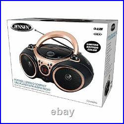 Jensen CD-490 Rose Gold Portable Boombox Sport Stereo CD Player with AM/FM Ra