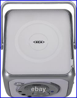 Jensen CD-555 Bluetooth Portable Music System CD Player & FM Radio (Silver) N