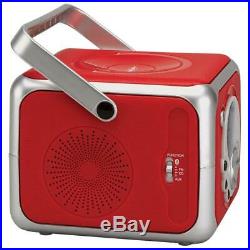 Jensen CD-555 Red CD Bluetooth Boombox Portable Music System with Player