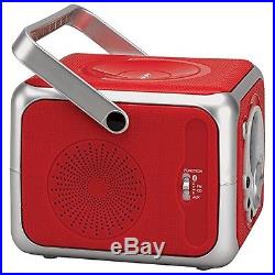 Jensen CD-555 Red Limited Edtion Portable Bluetooth Music System with CD Player