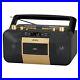 Jensen MCR-1500 Gold Modern Retro Music System Portable CD/MP3 Cassette Player