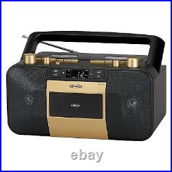 Jensen MCR-1500 Gold Modern Retro Music System Portable CD/MP3 Cassette Player