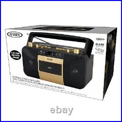 Jensen MCR-1500 Gold Modern Retro Music System Portable CD/MP3 Cassette Player