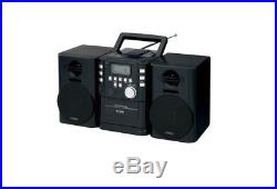 Jensen Portable Boombox Stereo System W FM Radio CD And Cassette Player Black
