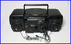 Jvc Portable Boombox Stereo 6 Disc CD Dual Cassette Tape Player Speakers System