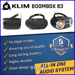 KLIM B3 Portable CD Player New 2023 FM Radio CD MP3 Bluetooth AUX USB RGB