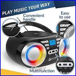 KLIM B3 Portable CD Player New 2023 FM Radio CD MP3 Bluetooth AUX USB RGB
