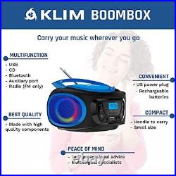 KLIM Boombox Portable Audio System. FM Radio CD Player Bluetooth MP3 USB AUX