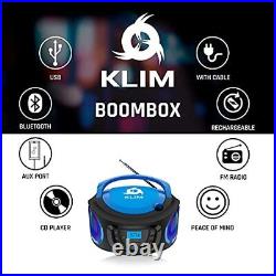 KLIM Boombox Portable Audio System. FM Radio CD Player Bluetooth MP3 USB AUX