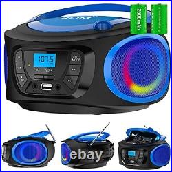 KLIM Boombox Portable Audio System + New 2022 Version + FM Radio CD Player Bl
