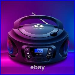 KLIM CD Boombox Portable Audio CD Player New 2022 FM Radio, Rechargeable B