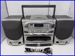 KOSS HG856B Boombox CD Player Dual Cassette AM/FM Radio Fully Functional (Video)