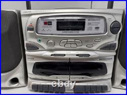 KOSS HG856B Boombox CD Player Dual Cassette AM/FM Radio Fully Functional (Video)