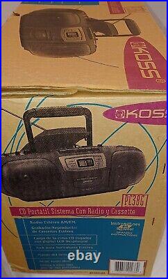 Koss PC38G Portable CD System With Radio Boombox Cassette Tape Player NEW