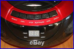 LLOYTRON Portable Stereo CD Player with AM/FM Radio in Red