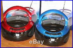 LLOYTRON Portable Stereo CD Player with AM/FM Radio in Red