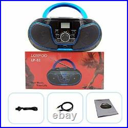 LONPOO Portable CD Player Boombox with Bluetooth, FM Radio, USB, AUX-IN, Headpho