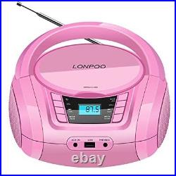 LONPOO Portable CD Player Gift Boombox Classic Stereo Sound System Outdoor Sp