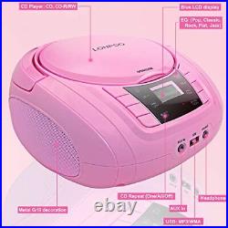 LONPOO Portable CD Player Gift Boombox Classic Stereo Sound System Outdoor Sp