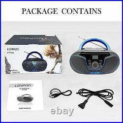 LONPOO Stereo CD Boombox Portable Bluetooth Digital Tuner FM Radio CD Player